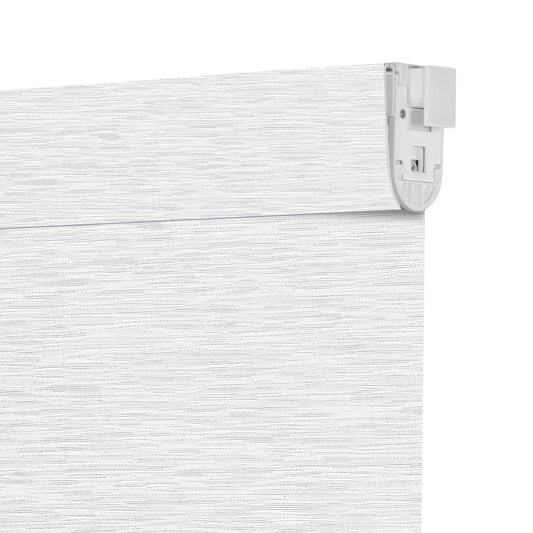 Berissa No Drill Light Filtering with Outside View Maze Jacquard Roller Blinds: Headrail Detail 1