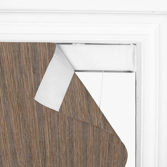 Berissa Natural Woven 70 Blackout Lien Fabric Roman Shades: Headrail Detail 1