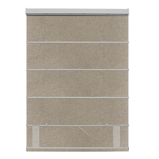 Berissa Classic Linen Glow Roman Shades Cordless Child Safe: Rear View