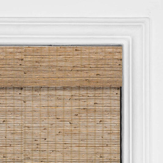 Berissa Sunwoven Natural Bamboo Roman Shade: Headrail Detail 1