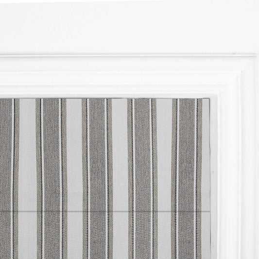 Berissa Modern No Tool Vertical Stripe Cordless Roman Shade: Headrail View
