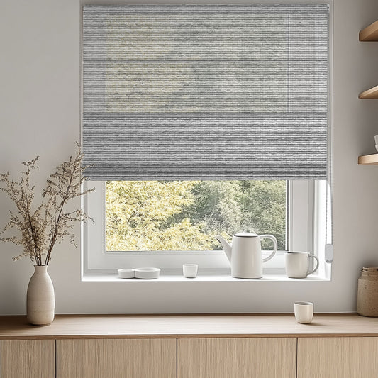 Berissa Light Filtering Monochrome Weave Classic Corded Roman Blind