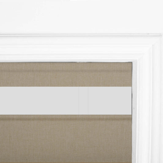 Berissa Motorized Top Down Bottom Up Custom Blackout Roman Shades: Headrail Detail 1