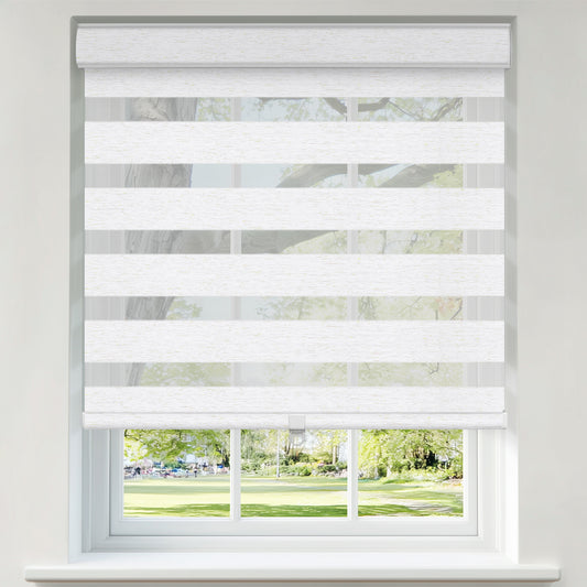 Berissa Wheat Inspired  Blackout Free-Stop Zebra Blinds Cordless Child Safe