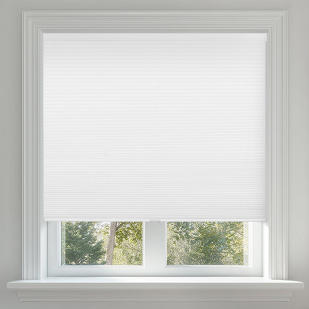 Berissa Cordless Extra Wide Blackout Honeycomb Cellular Shades installed in a window