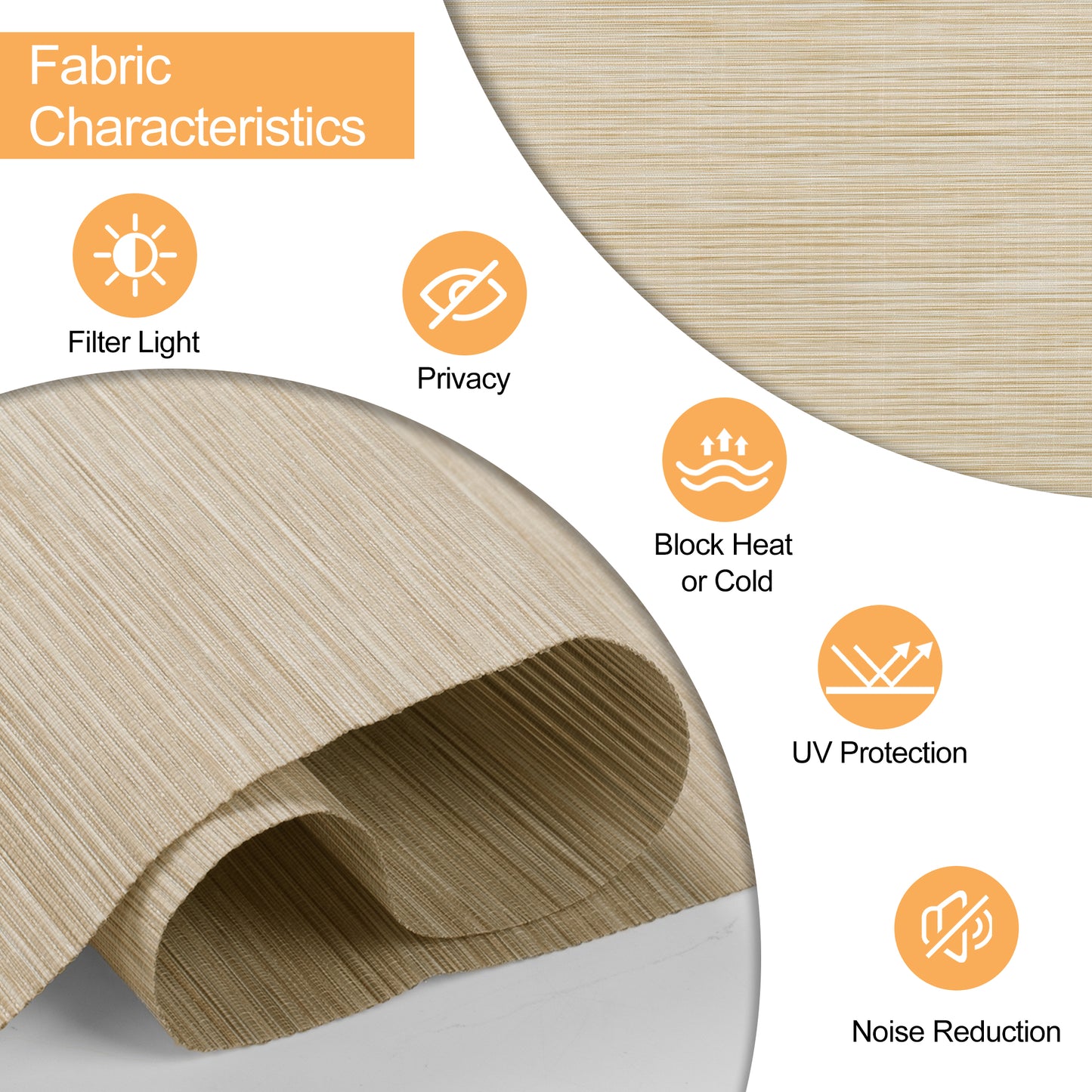 Berissa Corded Natural Warmth Subtle Stripes Beige Harmony Roman Blind