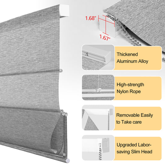 Berissa Light Filtering Monochrome Weave Classic Corded Roman Blind
