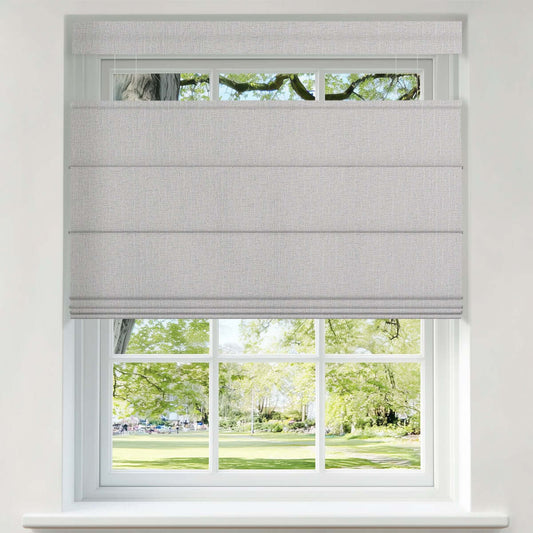 Berissa Custom Blackout Flat Fold Roman Top Down Bottom Up Shade Cordless: Product Showcase Image