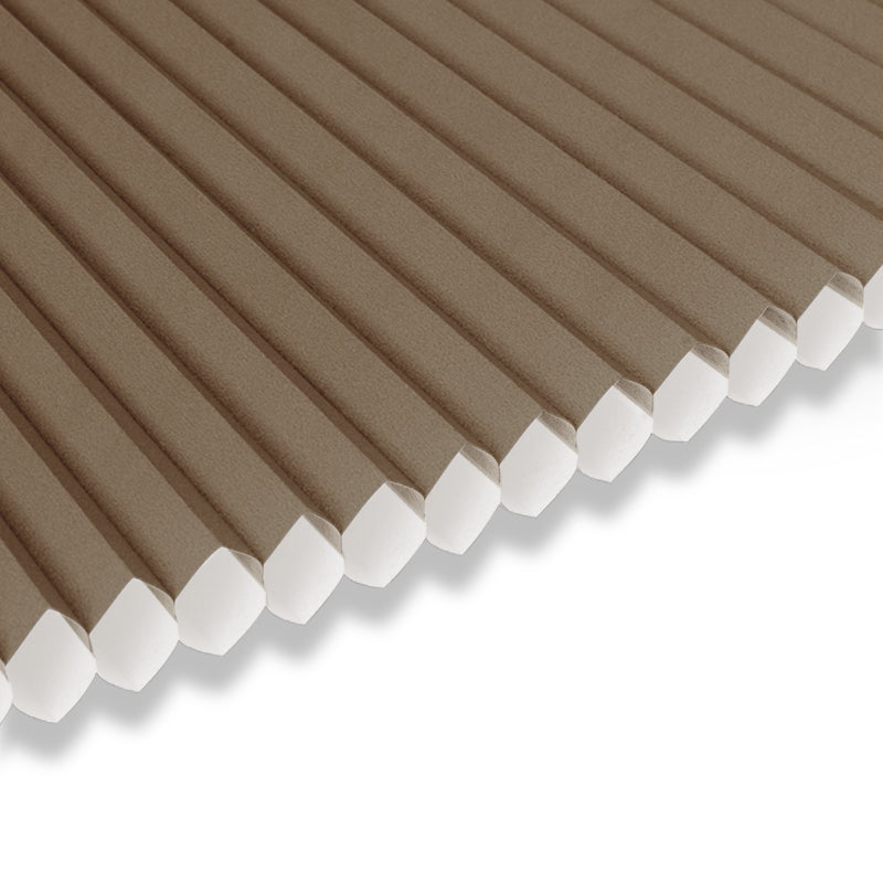 Berissa Pull Down Cellular Shades Children and Pets Safe close-up of honeycomb design in neutral color