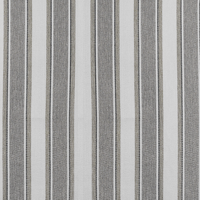 Berissa Square Series Extra Wide Roman Shade Cordless Child Safe fabric with a herringbone stripe pattern in black and white.