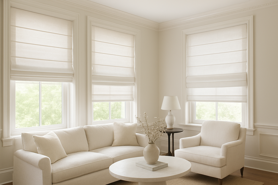 Elegant Cordless Custom Roman Shades: Style, Safety & Fit