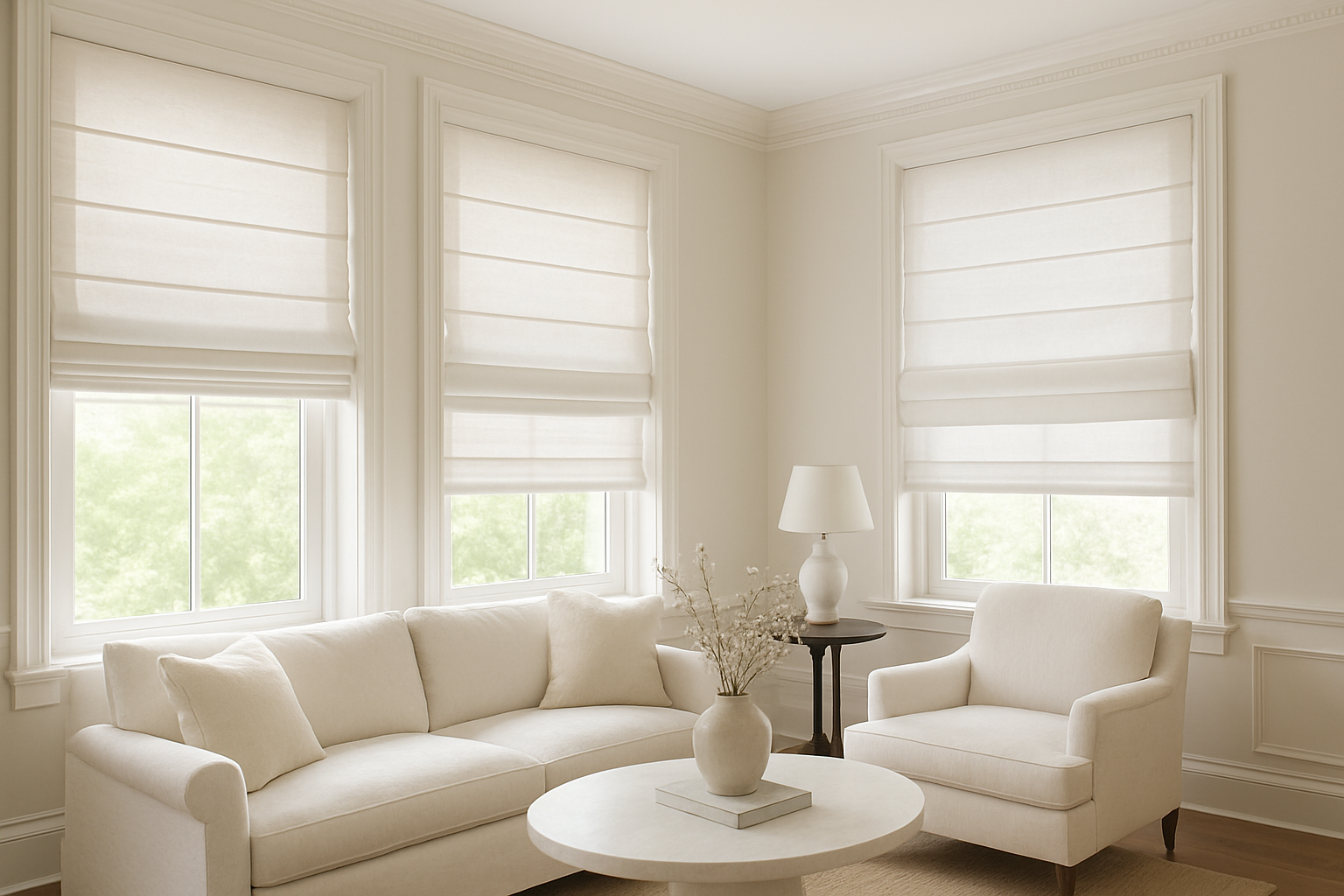 Elegant Cordless Custom Roman Shades: Style, Safety & Fit
