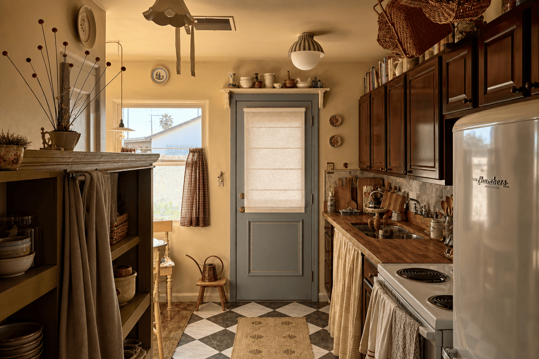Roman Shades Upgrade Doorways Balancing Light & Privacy: Scene Display Main Image