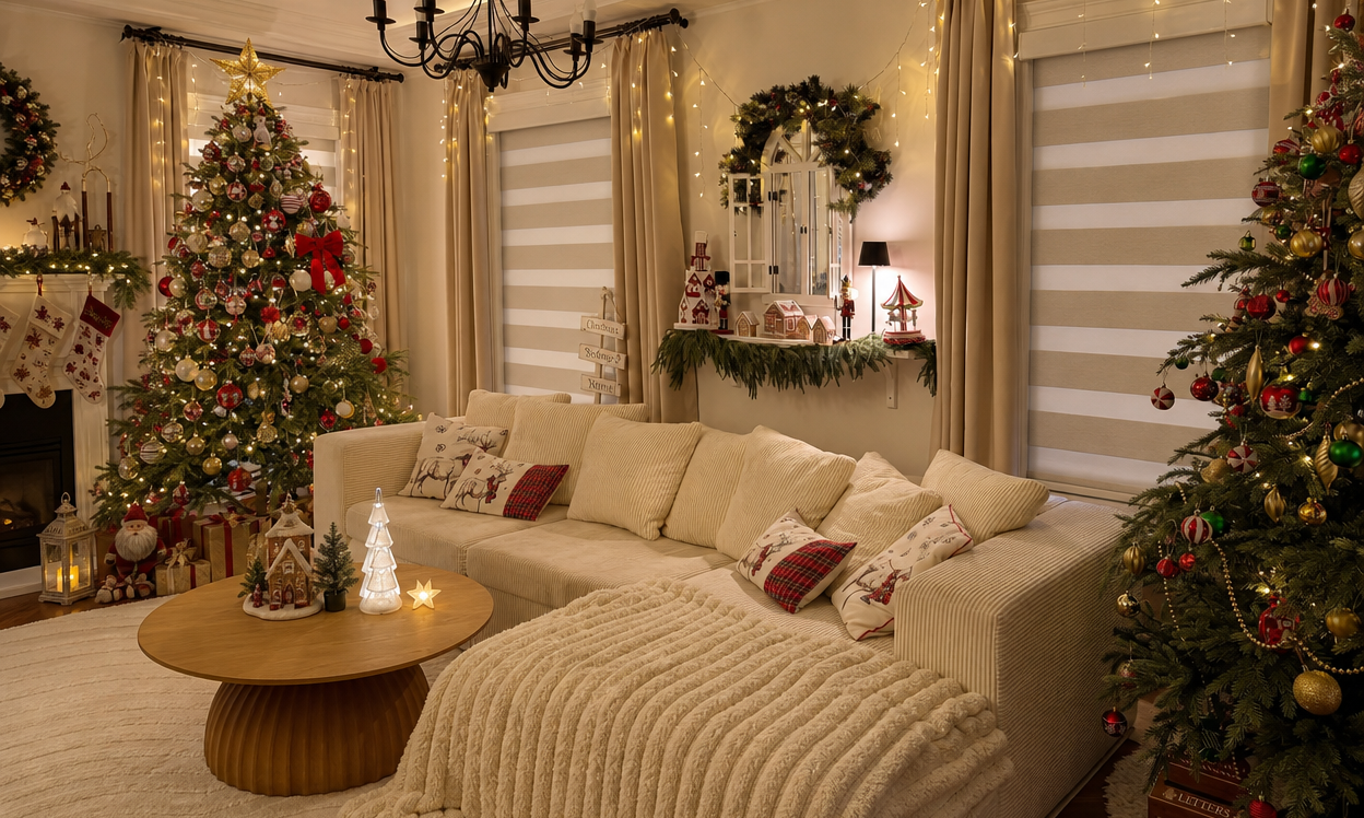 Berissa Custom Size Modern Day and Night Zebra Blinds: Cozy Home with Perfect Light &amp; Christmas Vibe