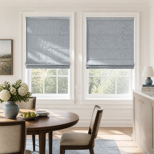 Berissa Ice Marble Texture Blackout No Tool Roman Shades