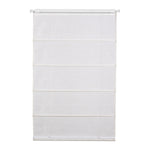 Berissa No Tool Oatmeal Linen Textured Roman Shades: Rear View