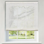 Berissa Soft Creamy Cotton Beige Textured Roman Shades: Product Showcase Image