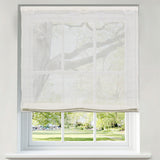 Berissa Soft Creamy Cotton Beige Textured Roman Shades: Product Showcase Image