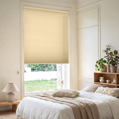 Berissa No Drill 1.5 Inch Fabric-wrapped Waterproof Cellular Blinds