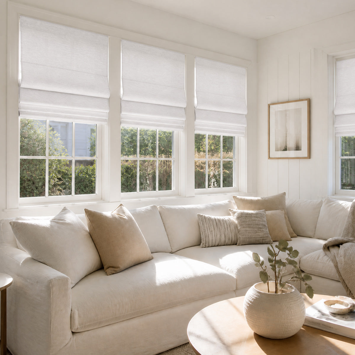 Berissa Soft Fold Sheer Roman Shades Cordless
