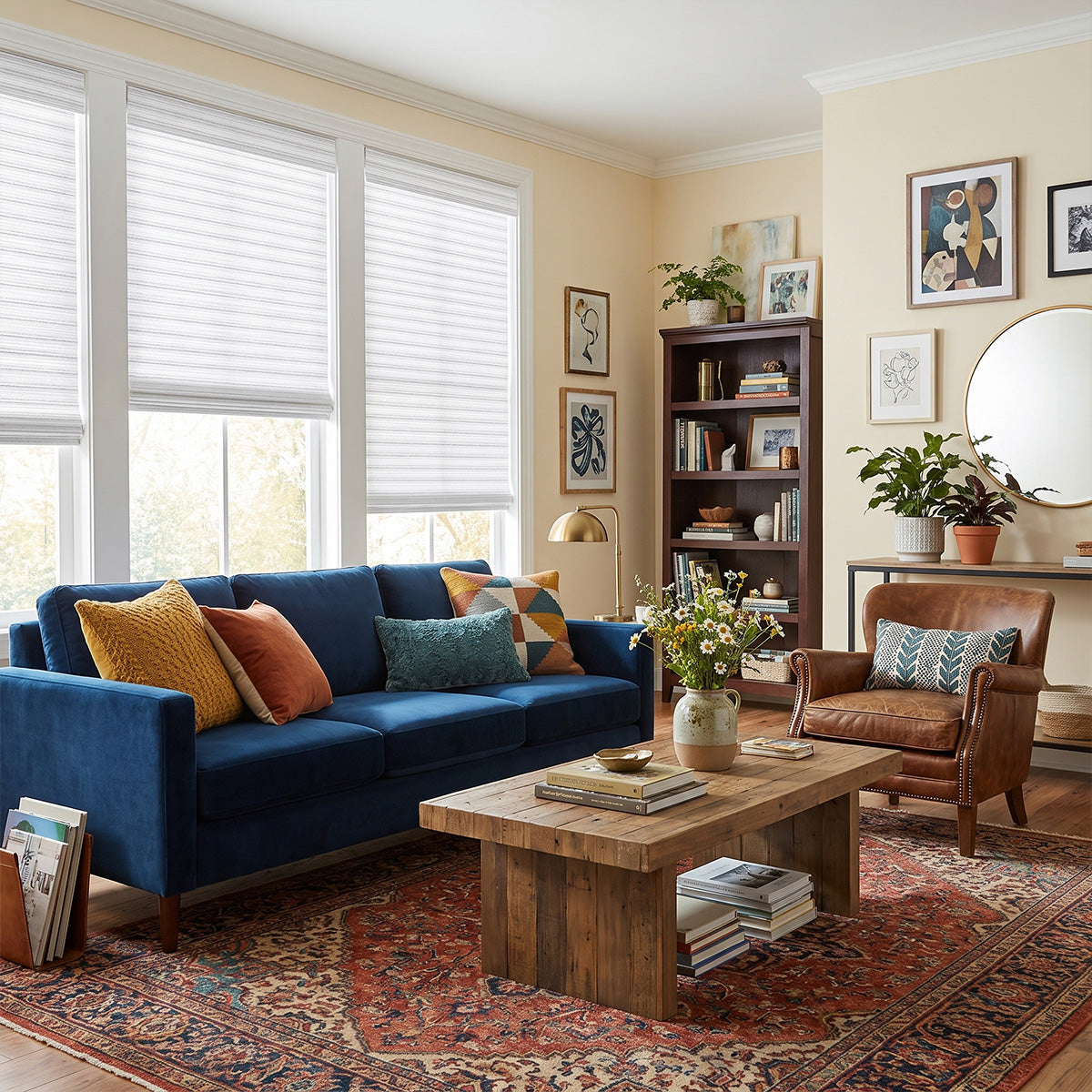 Berissa Cordless Woven Wood Shades Bamboo Roman Shades