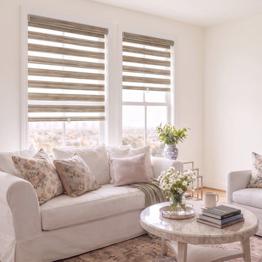 Berissa Custom Size Modern Day and Night Zebra Blinds
