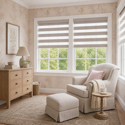 Berissa No Drill Removable Valance Dusty Rose Zebra Shades