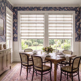 Berissa Custom No Drill Zebra Day Night  Dual Roller Blind