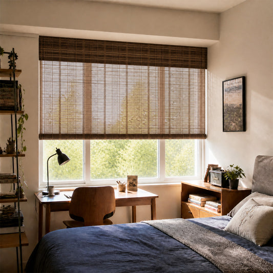 Berissa Cordless Light Filtering  Bamboo Roman Shades