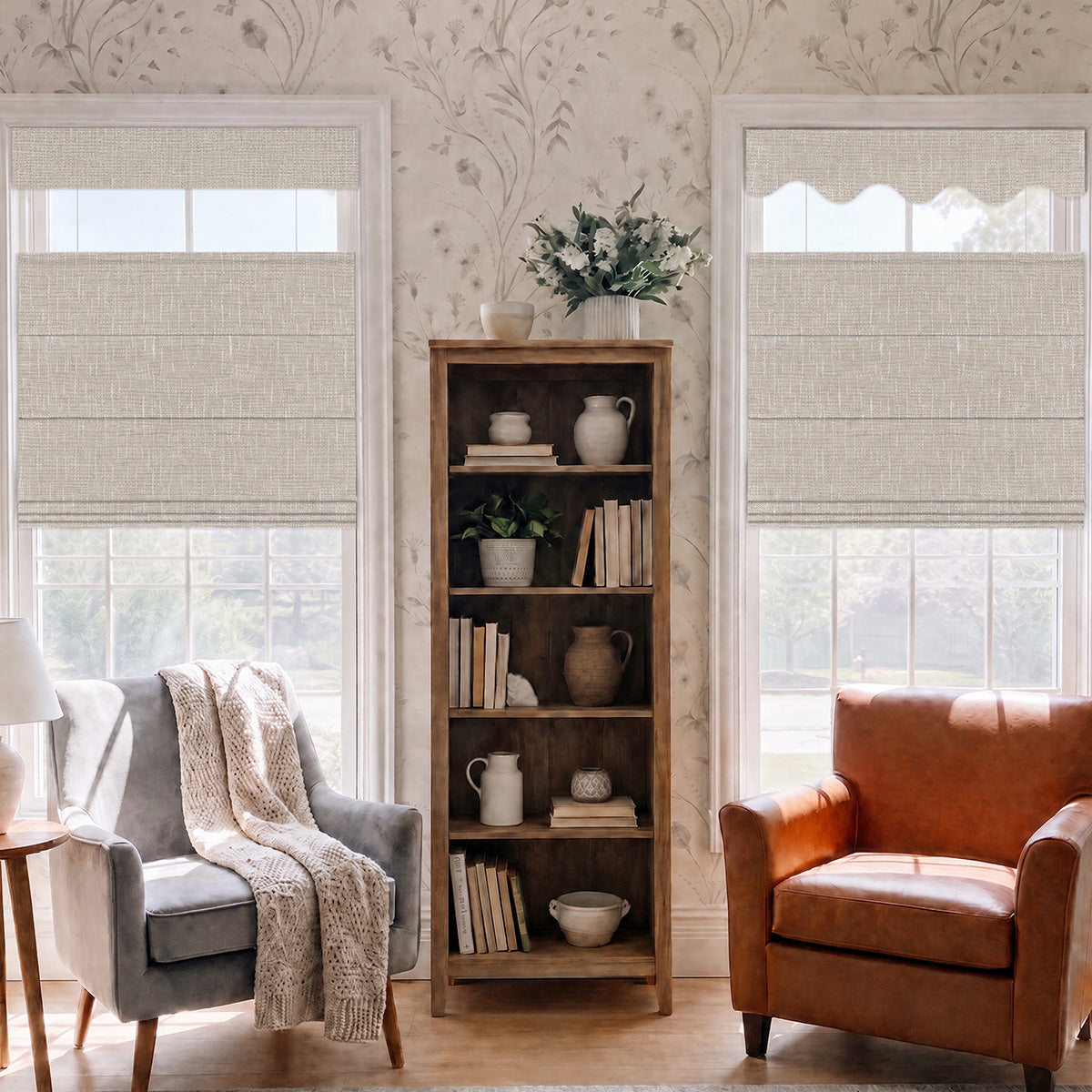 Berissa Top Down Bottom Up Classic Roman Shades with Valance