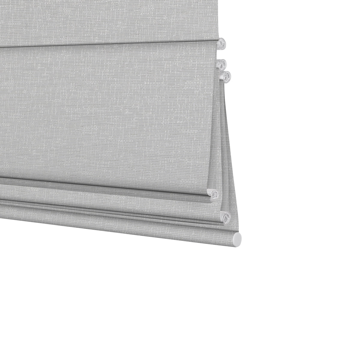 Berissa Top Down Bottom Up Classic Roman Shades in elegant gray fabric, showcasing classic Roman design for versatile light control.