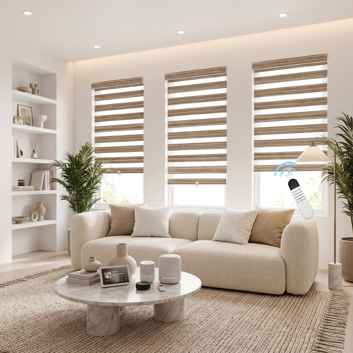 Berissa Custom Size Modern Day and Night Zebra Blinds