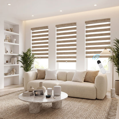 Berissa Custom Size Modern Day and Night Zebra Blinds