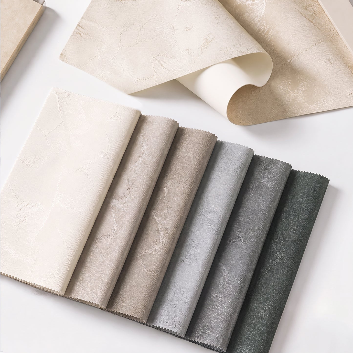 Berissa Ice Marble Texture Blackout No Tool Roman Shades