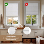 Berissa No Tool Oatmeal Linen Textured Roman Shades: Headrail View