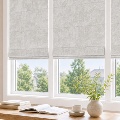 Berissa Soft Heathered Blackout No Tool TDBU Roman Shades