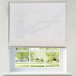 Berissa No Tool Oatmeal Linen Textured Roman Shades: Product Showcase Image
