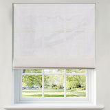 Berissa No Tool Oatmeal Linen Textured Roman Shades: Product Showcase Image