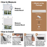 Berissa No Tool Oatmeal Linen Textured Roman Shades: Installation & Hardware Diagram