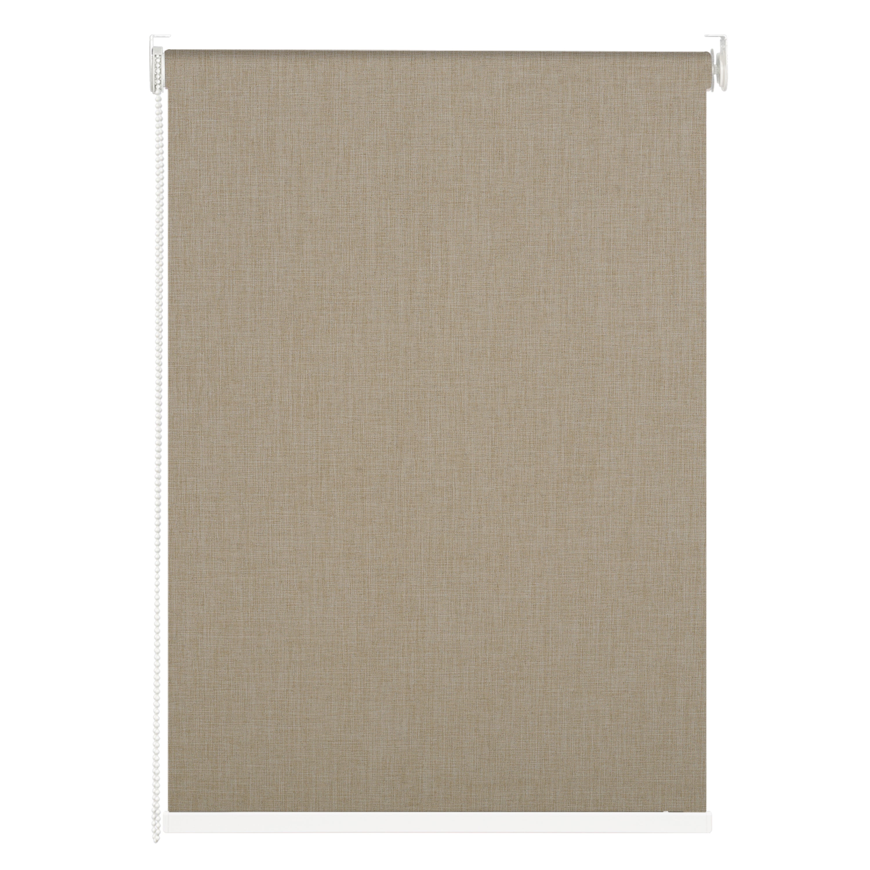 Berissa Classic Corded Pull Blackout Texture Linen Roller Shades: Rear View