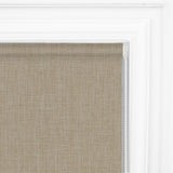 Berissa Classic Corded Pull Blackout Texture Linen Roller Shades: Headrail Detail 1