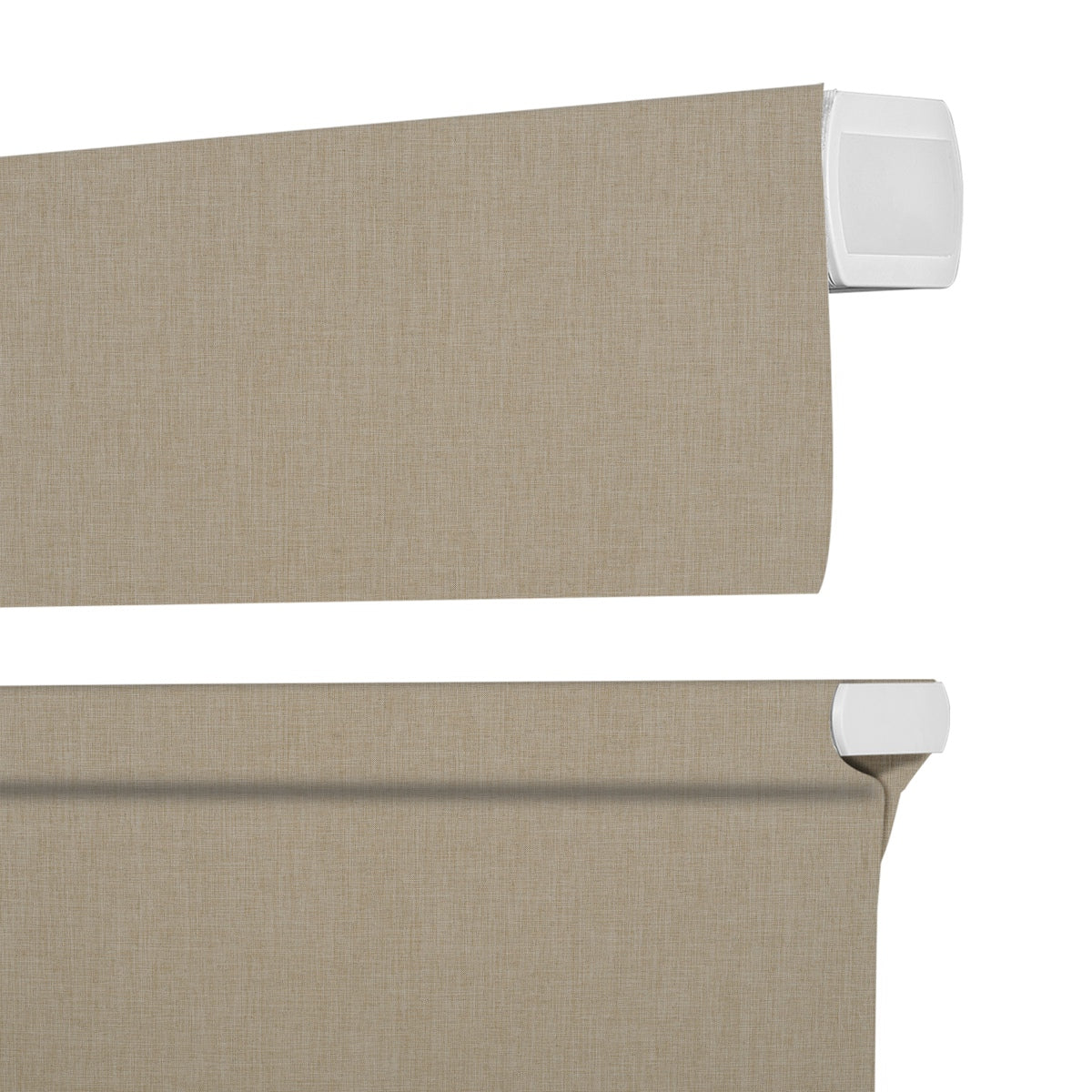 Berissa Motorized Top Down Bottom Up Custom Blackout Roman Shades: Headrail Detail 2