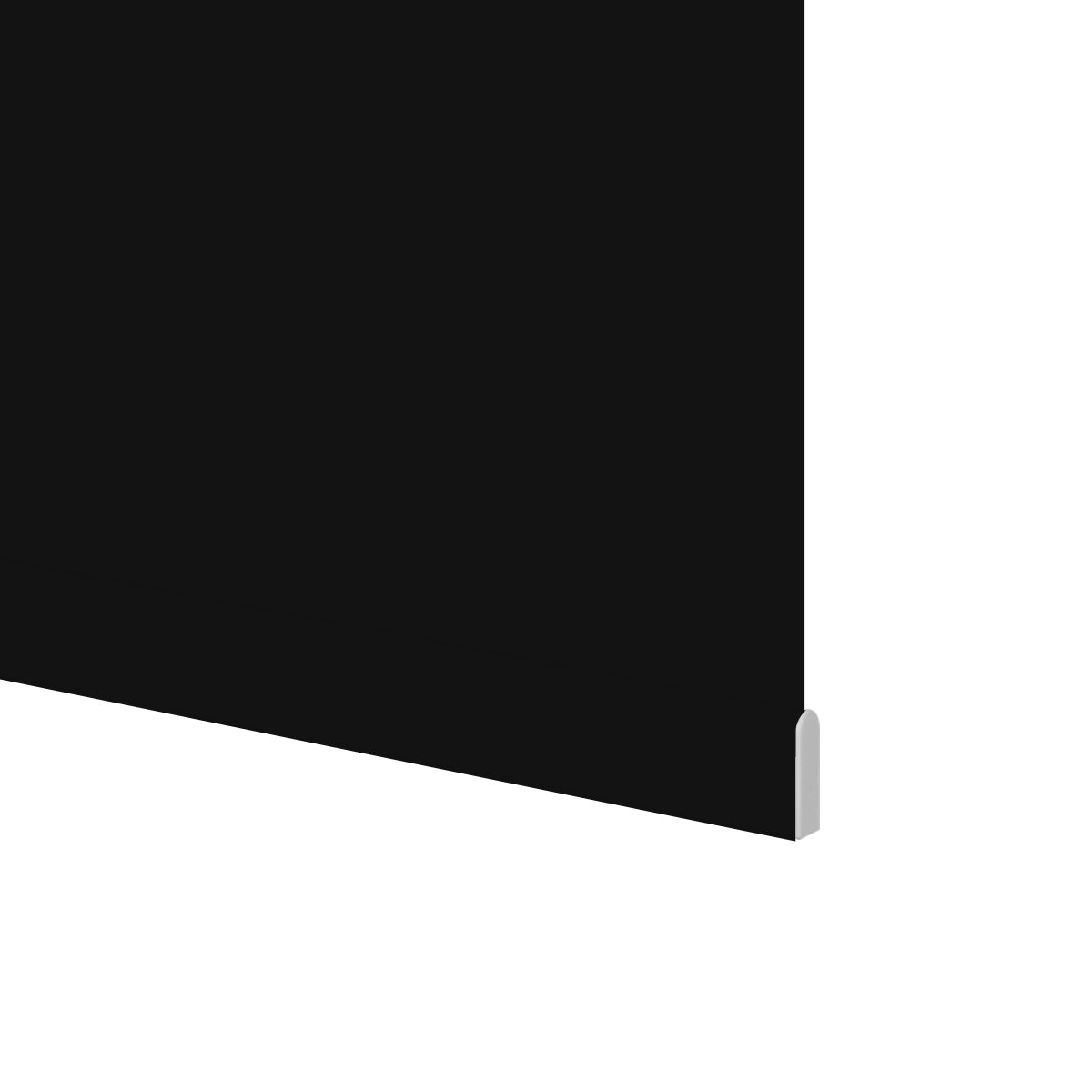 Berissa Square Shell Imitation Linen Blackout Cordless Roller Shades with sleek black design and modern square cassette.