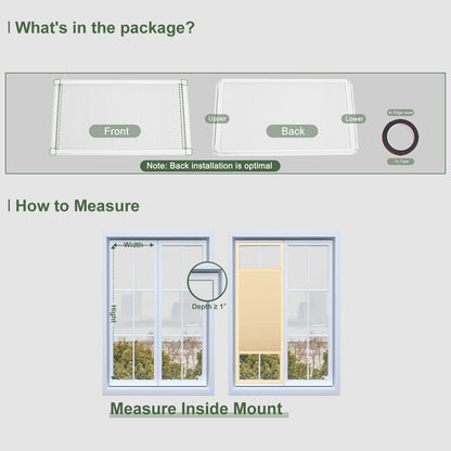 Berissa No Drill Honeycomb Blinds Perfect Fit Frame Sun Shades