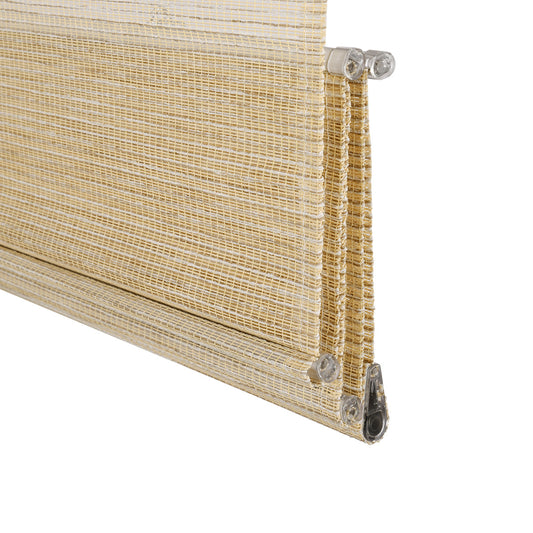 Berissa Natural Hemp Roman Shades With Smooth Drape