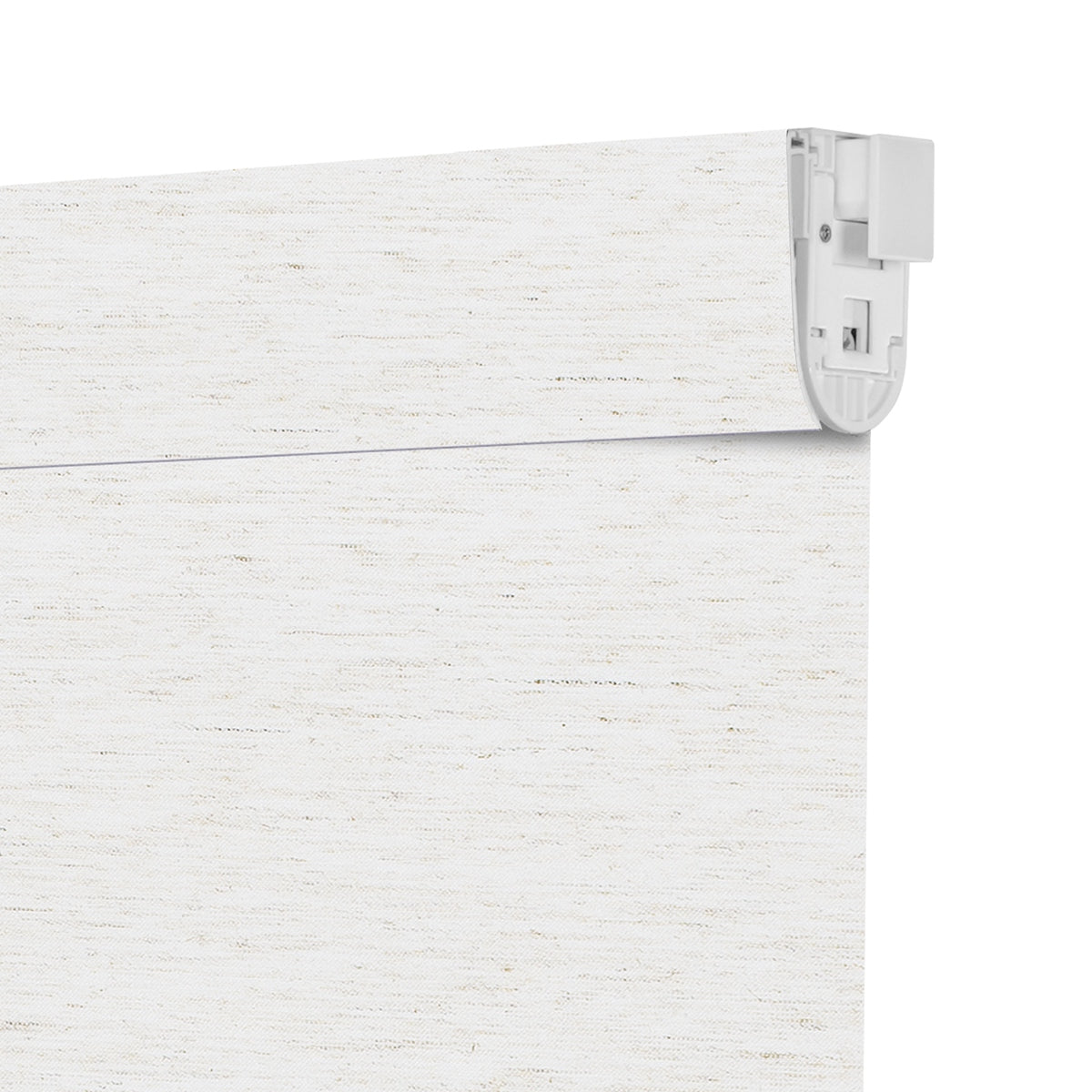 Berissa No Drill White & Warm Beige Wheat Texture Roller Blinds:Headrail Detail 1 