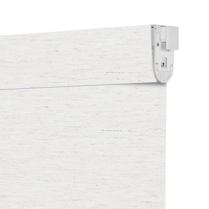 Berissa No Drill White & Warm Beige Wheat Texture Roller Blinds:Headrail Detail 1 