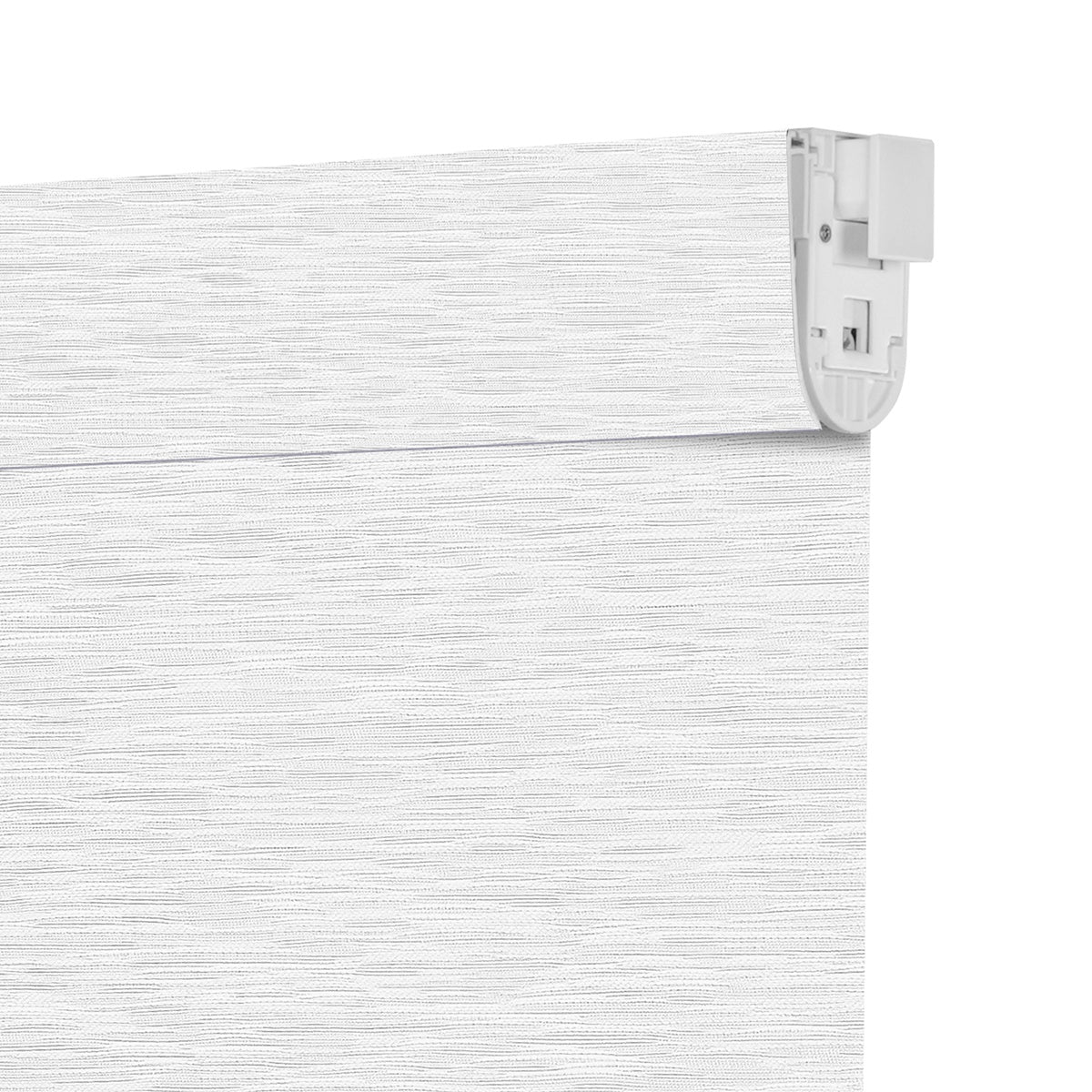 Berissa No Drill Light Filtering with Outside View Maze Jacquard Roller Blinds: Headrail Detail 1