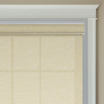 Berissa Thermal Blackout Linen Texture  Roller Blinds in a modern interior setting with a beige color.
