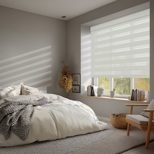 Berissa Wheat Inspired  Blackout Free-Stop Zebra Blinds Cordless Child Safe